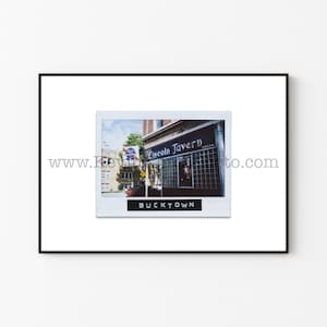 LINCOLN TAVERN, BUCKTOWN, Chicago Photography Print - Unframed Wall Art - Polaroid Instant Film Print - Wicker Park, Chicago Bar Sign