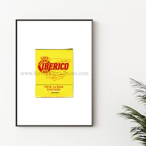 CAFE IBERICO, Chicago - Unframed Photography Print, Vintage Matchbox Wall Art - Old Chicago Restaurants