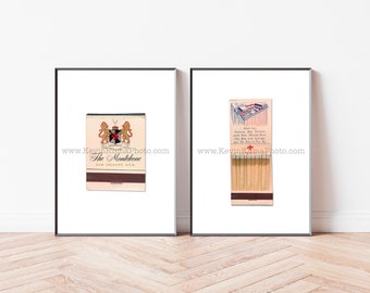 HOTEL MONTELEONE New Orleans Art, Set of 2 Photography Prints - Vintage Matchbook Print - Unframed Wall Art Prints