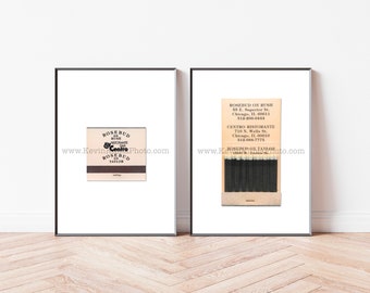 ROSEBUD RESTAURANTS, Vintage Chicago Art - Set of 2 Unframed Matchbook Prints - Kitchen Bar Decor - Chicago Italian