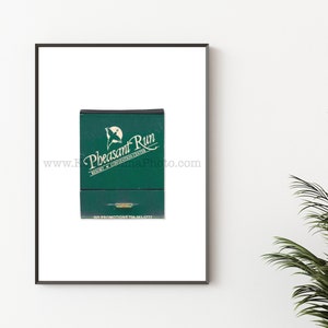 Chicagoland Photography Print - Unframed Vintage Matchbook Print - Pheasant Run Resort, St. Charles, Illinois - Green Art Print