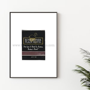 BOSTON PARK PLAZA Hotel - Vintage Matchbook Print - Unframed Wall Art Print - Boston, Massachusetts Photography - Boston&#39;s Hotel