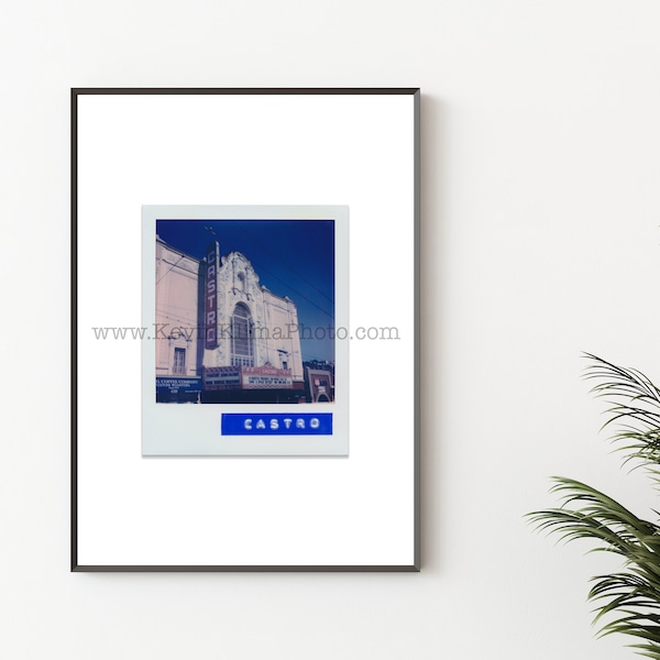 CASTRO THEATRE Photography Print - Unframed Wall Art - Blue Polaroid Instant Film Print - San Francisco, California