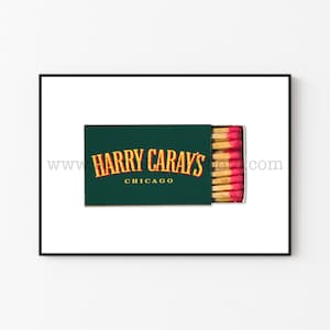 Chicago Photography Print - Unframed Vintage Matchbook Print - Harry Caray&#39;s, CHICAGO CUBS, River North, Chicago
