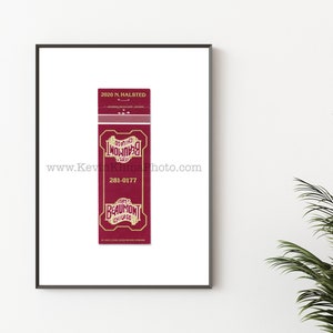Chicago Photography Print - Unframed Vintage Matchbook Print - The BEAUMONT BAR, Lincoln Park, Chicago Art