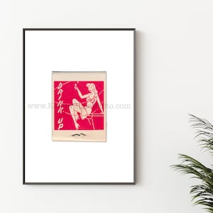 DRINK UP - Modern Photography Print - Vintage Matchbook Print - Unframed, Ready to Frame Print - Kitchen Decor - Cool Red Wall Art