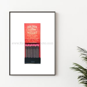 Vintage Las Vegas Matchbook Print - Unframed Wall Art Print - Golden Nugget Hotel and Casino, Downtown Las Vegas