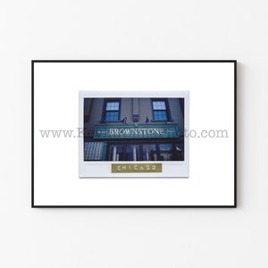 BROWNSTONE TAVERN, Chicago Photography Print - Unframed Wall Art - Polaroid Instant Film Print - North Center, Chicago Bar Sign Prints