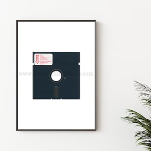 Floppy Disk Print - Wall Art Print - Vintage Computer Print - Nerd, Geek, IT Art - Memorex Flexible Disc