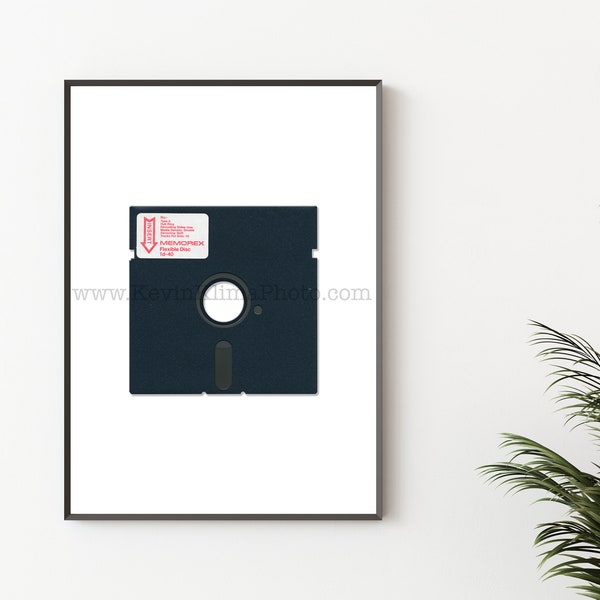 Floppy Disk Print - Wall Art Print - Vintage Computer Print - Nerd, Geek, IT Art - Memorex Flexible Disc