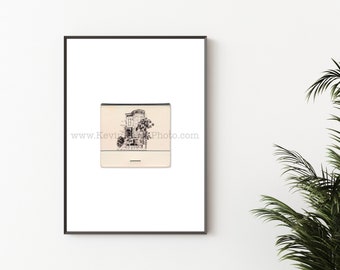 Chicago Photography Print - Vintage Matchbook Print - Nieoprawiona sztuka ścienna - Chicago Brownstone, Chicago Pizza & Oven Grinder