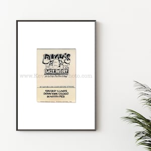 Chicago Photography Print - Vintage Matchbook Print - Unframed Wall Art - Dick&#39;s Last Resort, River North, Chicago