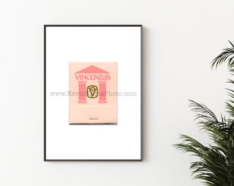 VINCENZO'S LOUISVILLE Photography Prints - Unframed Vintage Matchbook Art - Kentucky Italian Restaurant