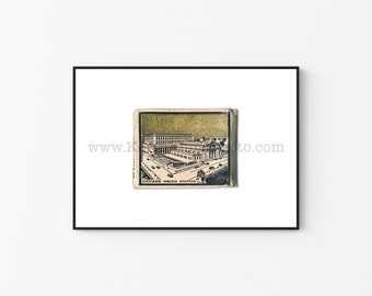 CHICAGO UNION STATION Print - Vintage Matchbook Print - Unframed Wall Art Print - Chicago Architecture