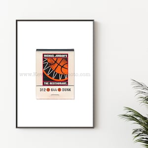 Michael Jordan&#39;s Restaurant, Chicago - Unframed Photography Print, Vintage Matchbook Print - Unframed Wall Art