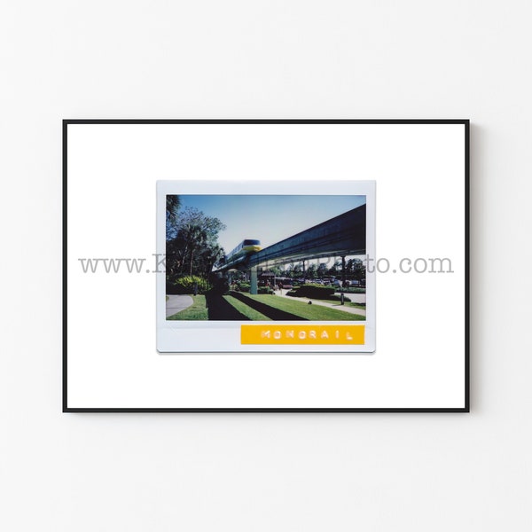 DISNEY MONORAIL Photography Print - Unframed Wall Art - Polaroid Instant Film Print - Walt Disney World Art Print - Yellow Monorail Train