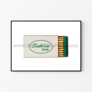TRATTORIA No.10, Chicago Restaurant Photography Print - Vintage Matchbook Print - Unframed Wall Art
