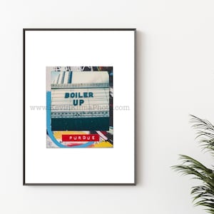 BOILER UP, Purdue University, West Lafayette, Indiana -  Unframed Photography, Polaroid Instant Film Print - Restaurant Sign, Kitchen Art