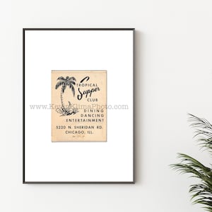 TROPICAL SUPPER CLUB, Chicago - Unframed Matchbook Photography Print - Edgewater, Uptown, Chicago Tropical Tiki Bar