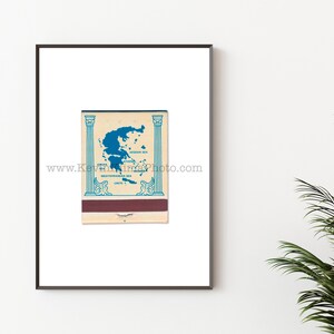 GREEK ISLANDS Fotografie Druck - Vintage Streichholzbriefchen Druck - Ungerahmte Wandkunst - Chicago Restaurant, Greektown