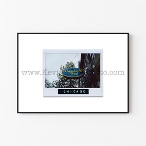 VAUGHAN&#39;S PUB, Chicago Fotografie Druck - Ungerahmte Wandkunst - Polaroid Sofortfilmdruck - Lakeview, Chicago Irish Bar Schild
