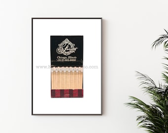 FAIRMONT HOTEL Chicago Artwork - Vintage Matchbook Print - Unframed Wall Art Print - Chicago Hotel Photography Print
