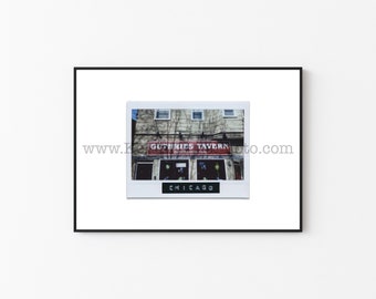 GUTHRIE'S TAVERN, Chicago Photography Print - Unframed Wall Art - Polaroid Instant Film Print - Lakeview, Chicago Bar Sign