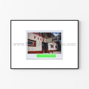 FIRESIDE BOWL, Chicago Photography Print - Unframed Wall Art - Polaroid Instant Film Print - Logan Square, Chicago Bowling Alley Sign