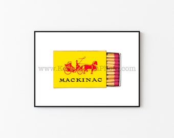 MACKINAC ISLAND, Michigan Art Print, Michigan Matchbook Print - Vintage Matchbook Print - Unframed Wall Art Print