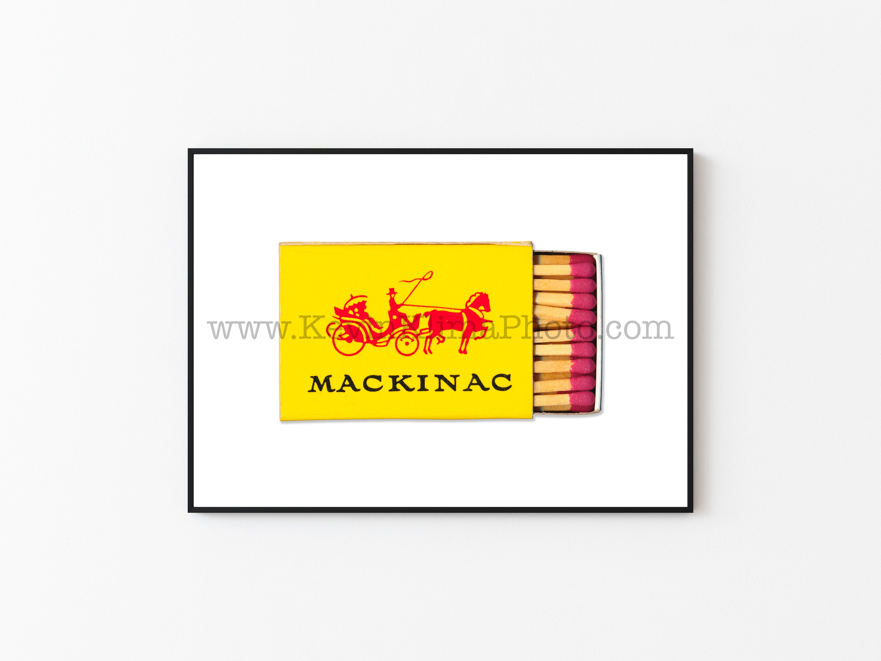 MACKINAC ISLAND, Michigan Art Print, Michigan Matchbook Print - Vintage Matchbook Print - Unframed Wall Art Print