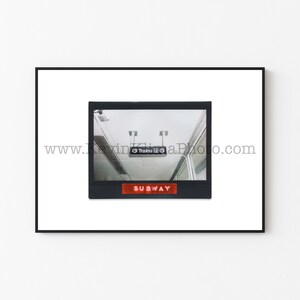SUBWAY TRAINS, Chicago Photography Print - Unframed Wall Art - Polaroid Instant Film Print - Logan Square, Chicago