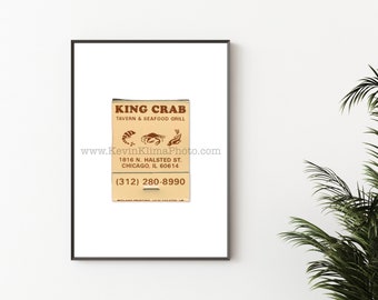 Chicago Photography Print - Vintage Matchbook Print - Unframed Wall Art - KING CRAB, Lincoln Park, Chicago