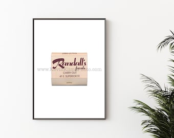 RANDALL'S FOR RIBS, Chicago – wydruk fotograficzny bez ramki, wydruk w pudełku zapałek – Old Chicago Restaurants