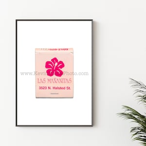 LAS MANANITAS, Chicago Photography Print - Vintage Matchbook Print, Unframed Wall Art Print - Mexican Restaurant, Lakeview, Chicago