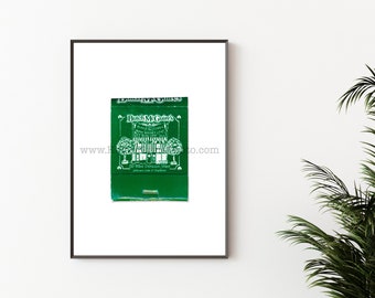 BUTCH MCGUIRE&#39;S, Chicago Wall Art - Vintage Matchbook Art Print - Unframed Wall Art Print - Gold Coast, Chicago Restaurant Bar Photography