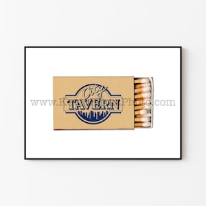 CITY TAVERN Photography Print - Vintage Matchbook Print - Unframed Wall Art - Urban Bar, Kitchen Decor
