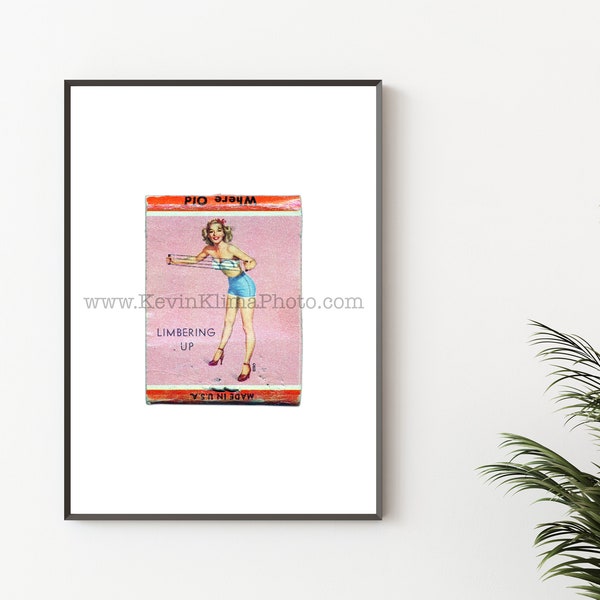 LIMBERING UP! - Modern Photography Print - Vintage Matchbook Print - Unframed, Ready to Frame Print - Kitchen Decor - FUN Wall Art