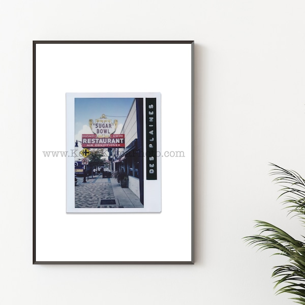 SUGAR BOWL Restaurant, Des Plaines, Chicagoland Photography Print - Unframed Wall Art - Polaroid Instant Film Print - Des Plaines, Illinois