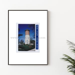 Western Springs, Illinois Water Tower - Unframed Photography Wall Art Print - Polaroid Instant Film Print - Chicagoland, Illinois Signs