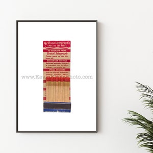 TELEGRAFO POSTAL - Vintage POSTAGE Service Matchbook Art Print - Impresión de arte de pared sin marco - Impresión de fotografía moderna