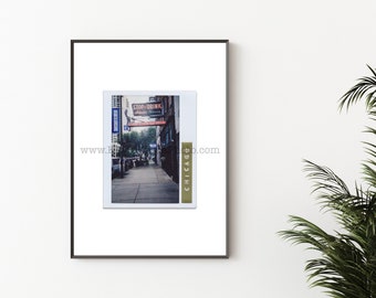 CLARK STREET Ale House, Chicago Photography Print - ingelijste muurkunst - Polaroid Instant Film Print - River North, Chicago Bar Sign