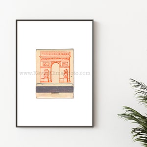 Vintage Paris Art, Set of 2 Vintage Matchbook Prints Unframed Wall Art Print Kitchen Decor, Cafe de Paris, Paris France, French Kitchen image 2