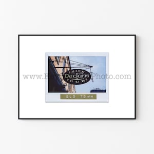 DECLAN&#39;S IRISH PUB, Chicago Fotografie Druck - Ungerahmt Wandkunst, Polaroid Sofortfilm Druck - Old Town, Chicago Restaurant Bar Schild