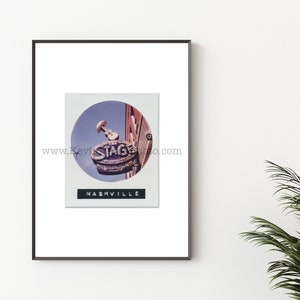 THE STAGE, Nashville Photography Print - Unframed Wall Art - Polaroid Instant Film Print, Tennessee Neon Signs, Nashville Bar Sign