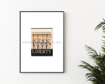 LIBERTY - Vintage New York City Matchbook Art Print - Unframed NYC Wall Art Print - NYC Photography Print - Statue of Liberty