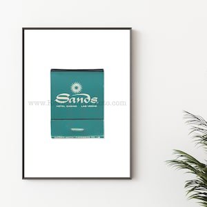 Vintage Las Vegas Matchbook Print - Unframed Wall Art Print - The Sands Hotel and Casino, Downtown Las Vegas