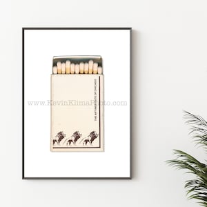 Art Institute of Chicago Print - Vintage Matchbook Print - Wall Art Print - Chicago Art Museum Print - Chicago Lions