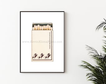 Art Institute of Chicago Print - Vintage Matchbook Print - Wall Art Print - Chicago Art Museum Print - Chicago Lions