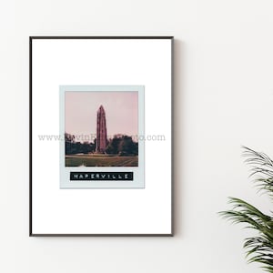 NAPERVILLE, ILLINOIS, Chicagoland Photography Print - Unframed Wall Art - Polaroid Instant Film Print - Millennium Bell Tower