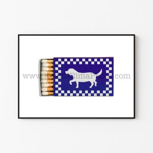 WHITE DOG - Unframed Photography Print, Vintage Matchbook Wall Art - Dog, Puppy Decor